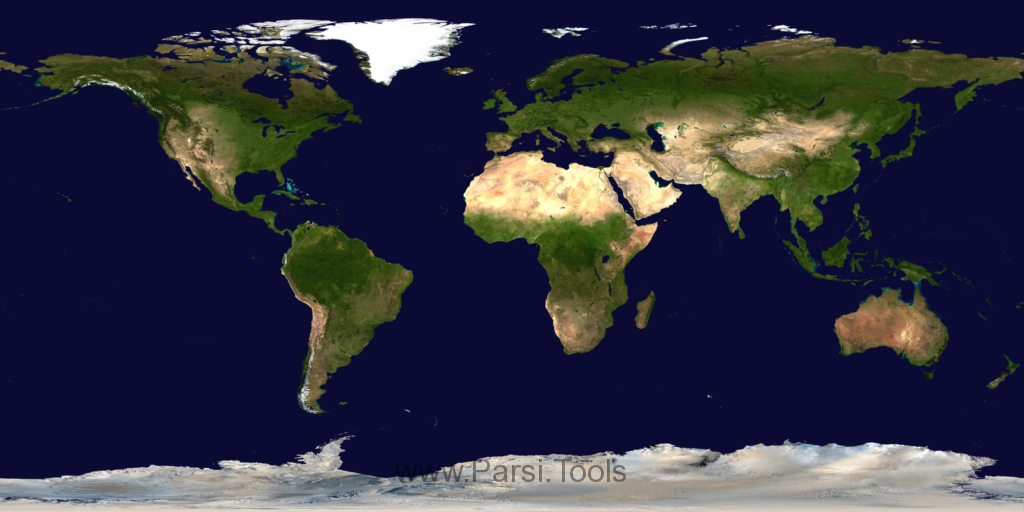 نقشه جهان با رنگ های طبیعی